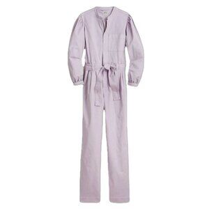 J. Crew | Puff Sleeve Purple Chino Belted Lavender Jumpsuit | Size 4